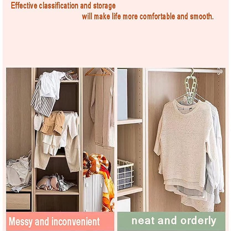 9 Hole Triangular Space Saving Magic Clothes Hanger / Multi-function Closet Organizer Accessories