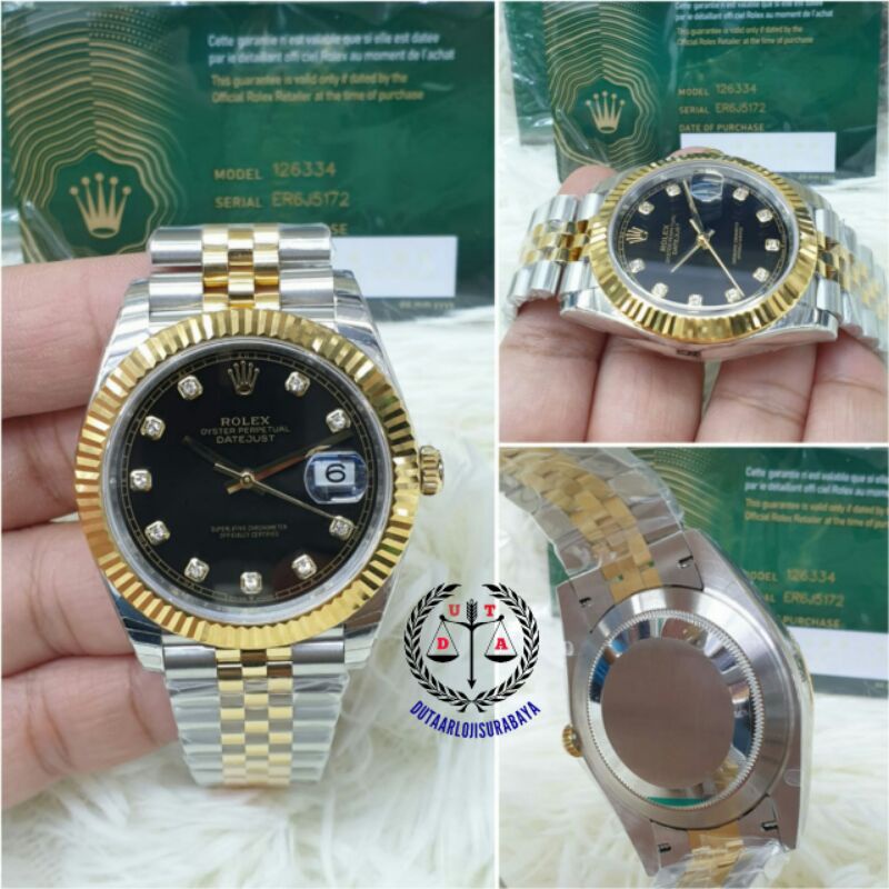 jam tangan pria rolex datejust mesin swiss kualitas original