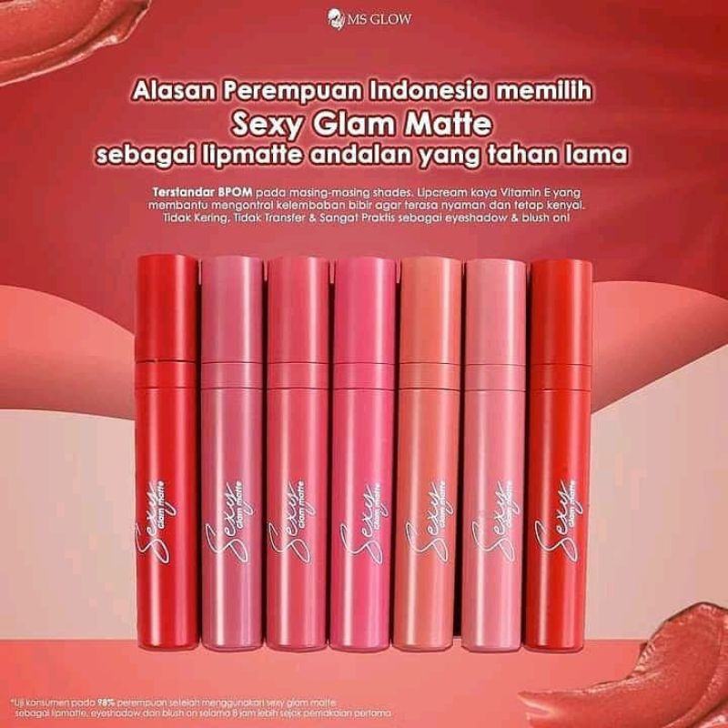 sexy glam matte (lipstik ms glow