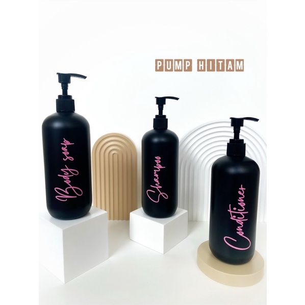 botol hitam 500ml n24 pink edition.  aesthetic bottle minimalist refill organizer tempat sabun cair pump estetik
