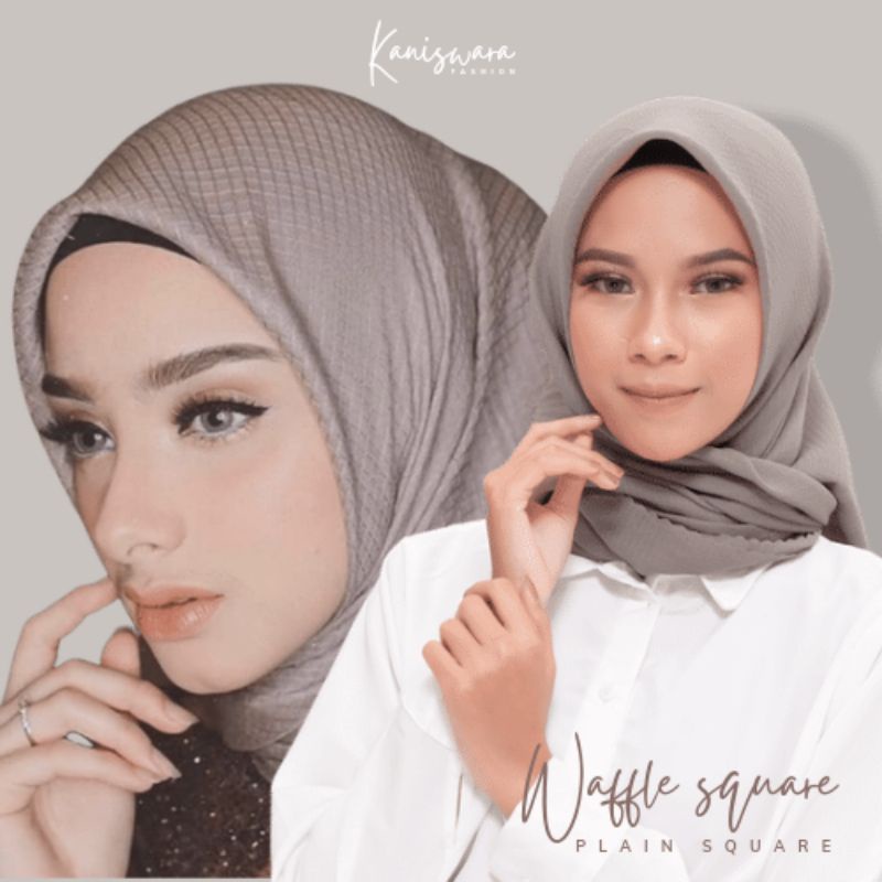 Waffle Square Hijab Segi Empat Kotak - Kotak