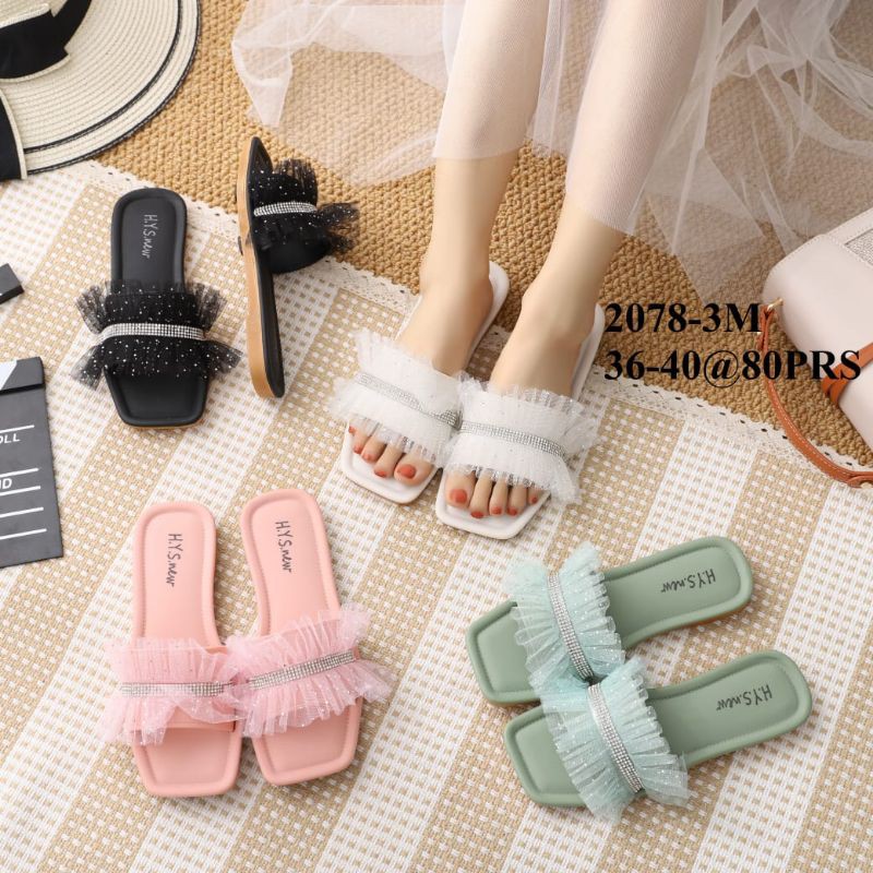 Sandal Jelly Renda Wanita Model Slop Kokop Hys 2078-3M