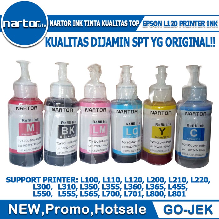 Tinta Botol Epson L120 Tinta printer T6721 T6722 T6723 T6724 - Light Merah