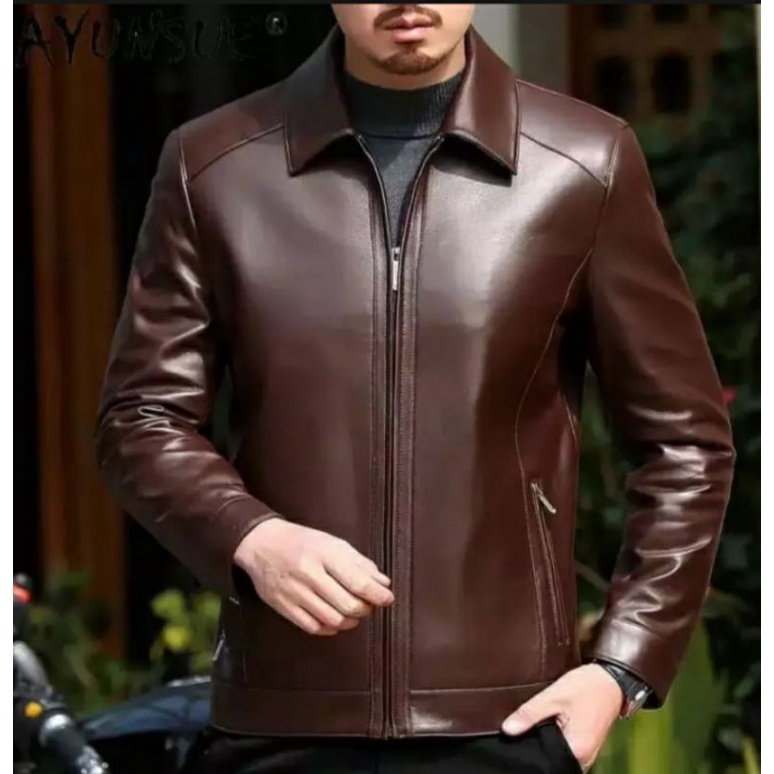 Jaket Kulit Pria Original/ Black Elegant/Jaket Terbaru/Jaket Kulit/Silverstone Ariel Noah