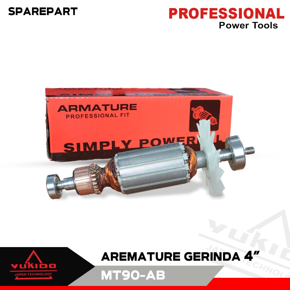 JAMIN ORI YUKIDO SPAREPART ANGKER ARMATURE ANGLE GRINDER / MESIN GERINDA 4&quot; MT90 Sparepart Armature / Gulungan Dinamo Gerinda Maktec MT90