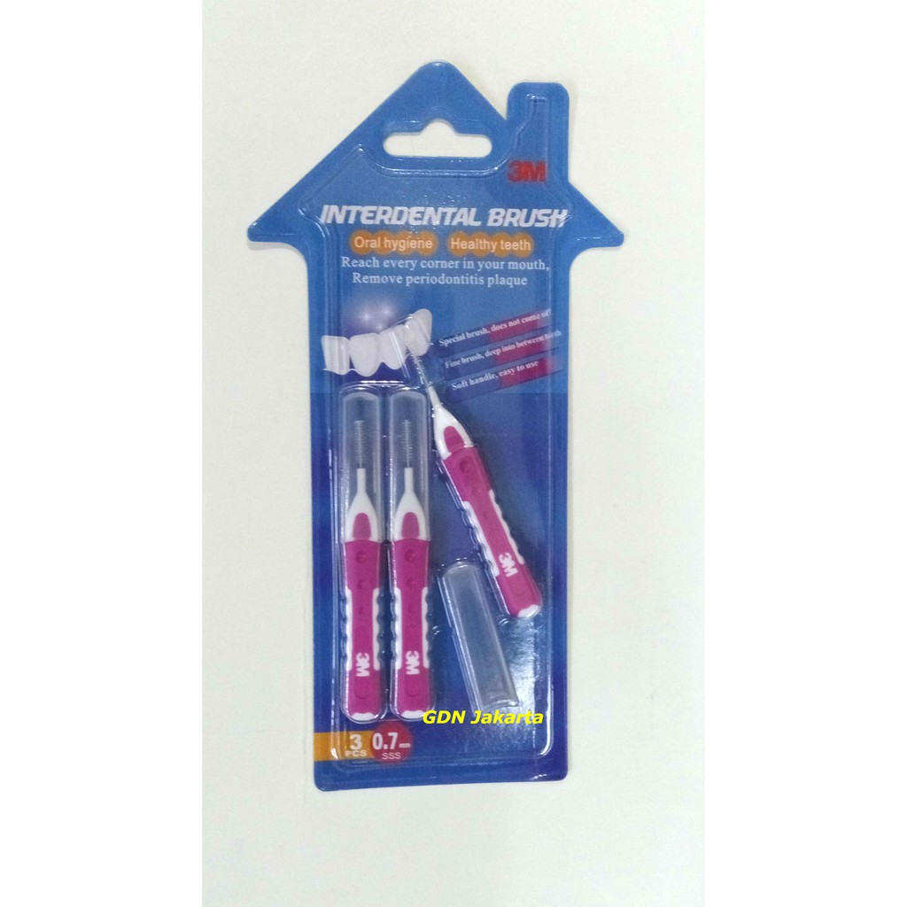 

Terbaru 3M Interdental Brush Warna Pink Ukuran 0.7 mm Original