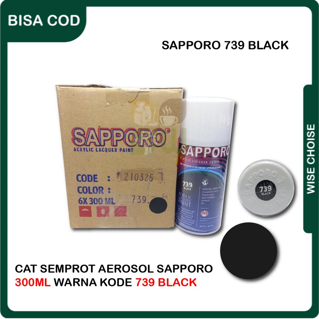 

Sapporo 739 Black Cat Semprot Saporo Paint Hitam Gloss Mengkilap