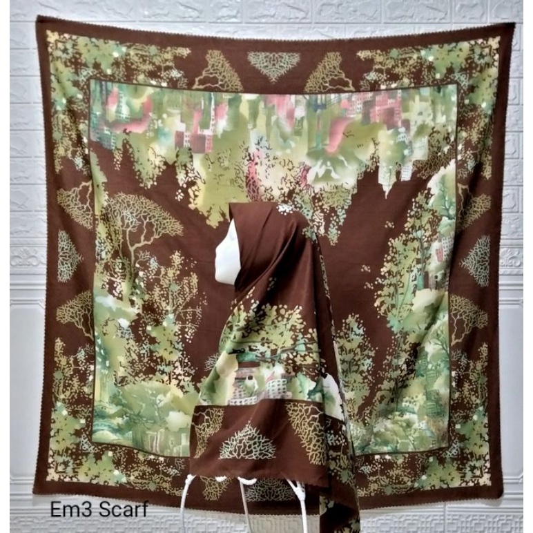 EM3 SCARF, Kotasari series  HIJAB SEGIEMPAT  Syar'i (140x140cm) VOAL MOTIF LASERCUT