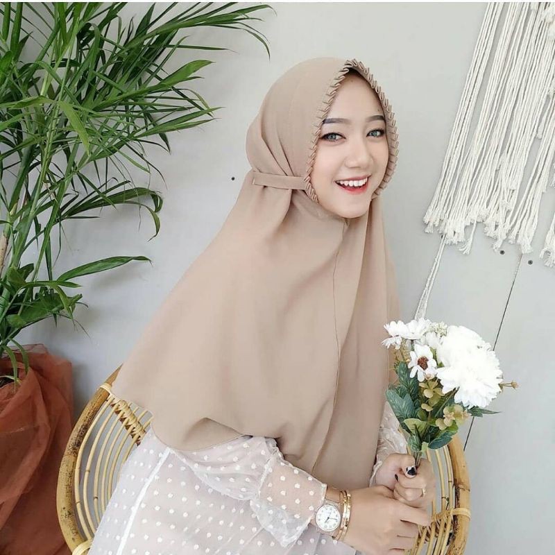 Hijab Khimar BERGO MARYAM LIPIT Premium