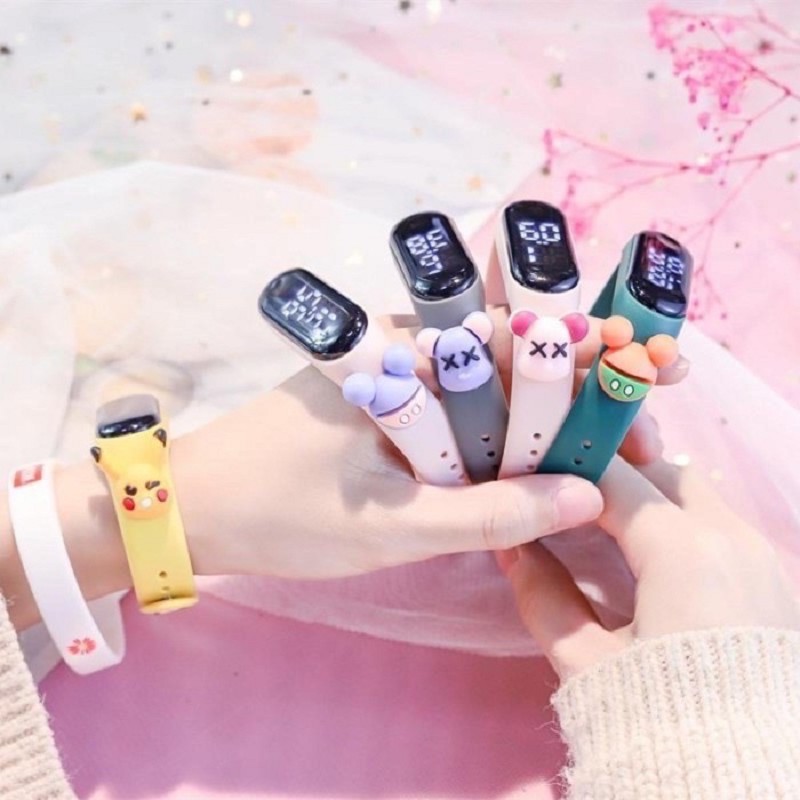 Jam Tangan Elektronik Tahan Air IP67 Motif Kartun Anak Laki-laki Perempuan LED Minimalis Gelang-2