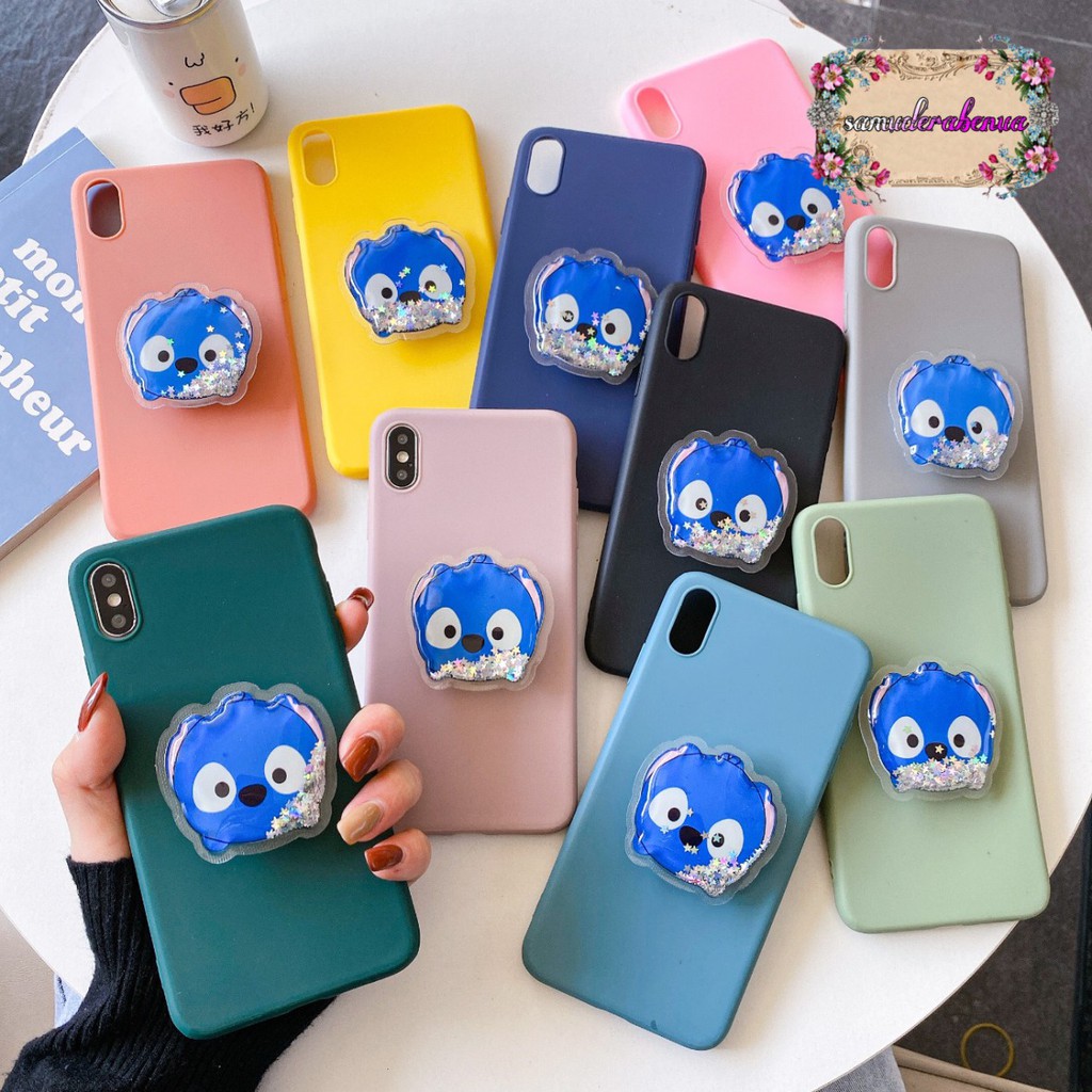 Softcase Popsocket Glitter Candy Realme C1 C2 C3 5 5i 5s 6 Pro C17 7i 7 Narzo 20 Pro SB708