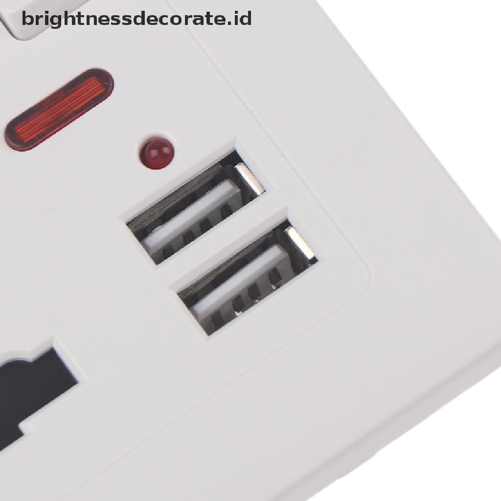 Soket Dinding Universal Dengan Lampu Led 5 Lubang Usb Power