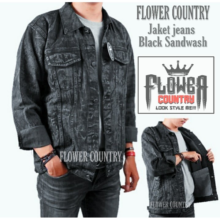 Jaket Jeans Pria Denim Sandwash