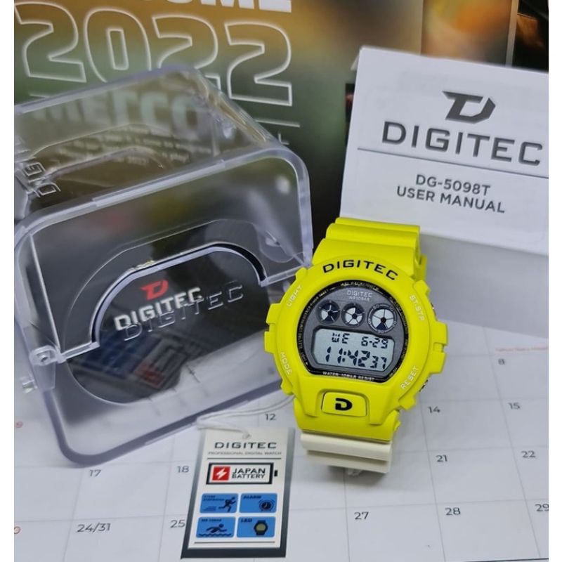 JAM TANGAN PRIA COWOK SPORTY DIGITEC 5098 DIGITAL WATCH ORIGINAL WATER RESIST