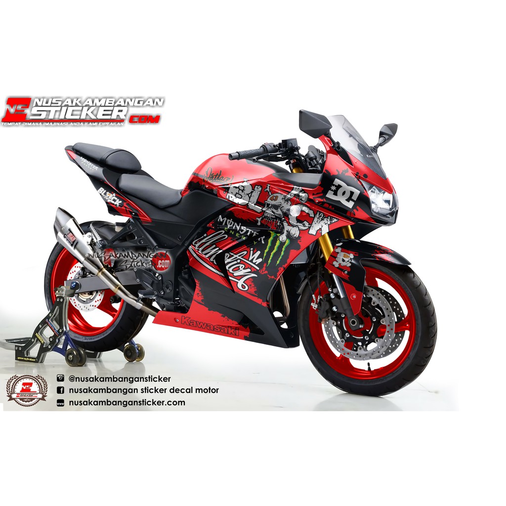Decal Sticker Ninja 250 Karbu ken blok merah
