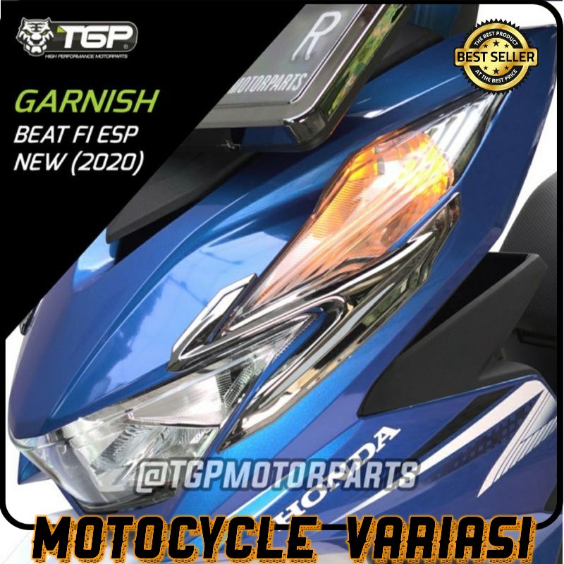 Lis garnish lampu honda beat deluxe 2020 beat street 2020 black chrome TGP