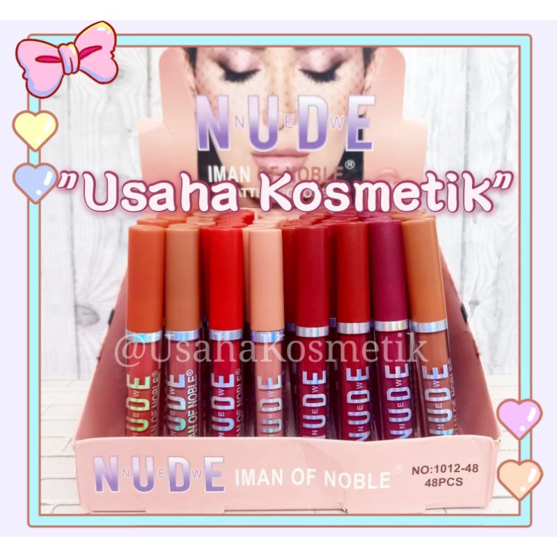 PROMO PER 8PC!! LIPGLOSS IMAN OF NOBLE MATTE NUDE 8 WARNA CANTIK 1012