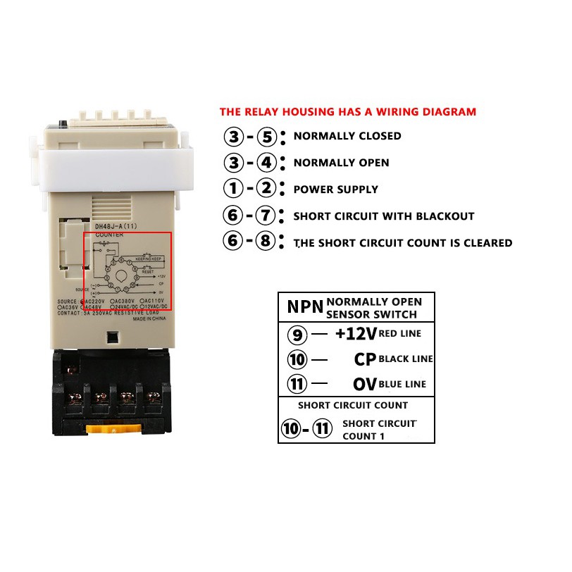 OMRON DH48J digital counter relay Dual signal input DH48J-11A 220V