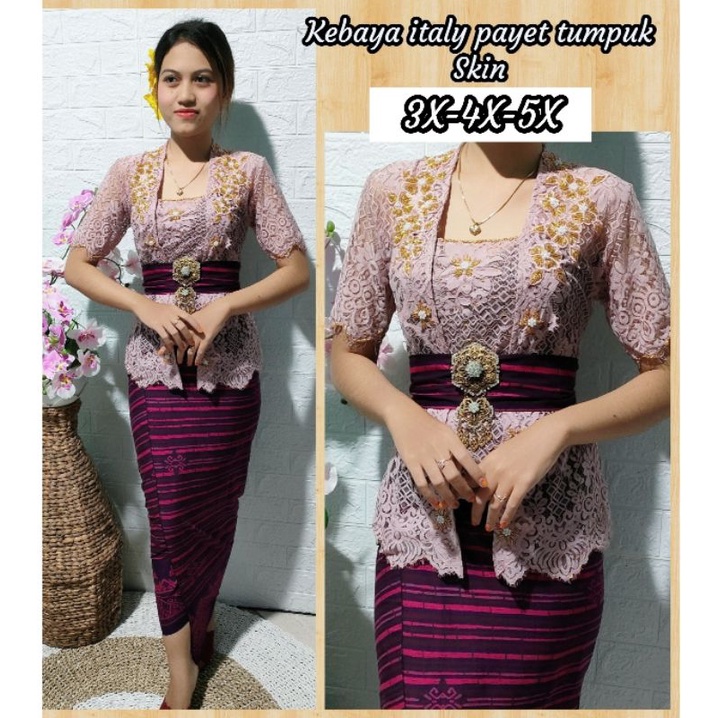 KEBAYA BALI SEMI FRANCE PAYET TUMPUK