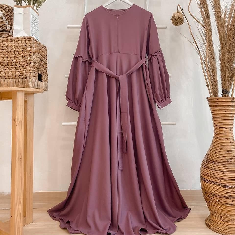 Sandra Dress Muslim Wanita Lebaran murah terbaru kondangan konveksi.tanah.abang Moscrepe-daily taro