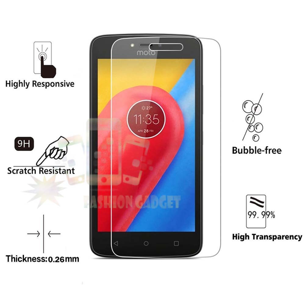 Tempered Glass Motorola Moto C Plus Anti Gores Kaca Screen Protector Guard Pelindung Layar - Clear