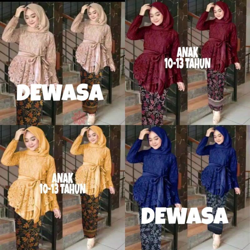 (BISA COD✔️)RESTOCK SET KINANTI KEBAYA  BATIK ANAK DAN DEWASA