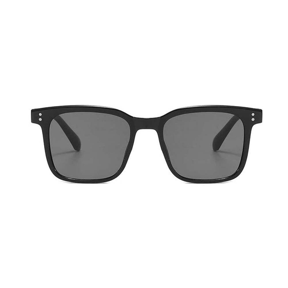 AUGUSTINA Kacamata Kotak Trendy Retro Coklat Outdoor Frame Kotak Hitam Pink Lensa Bening Pria Sunglasses
