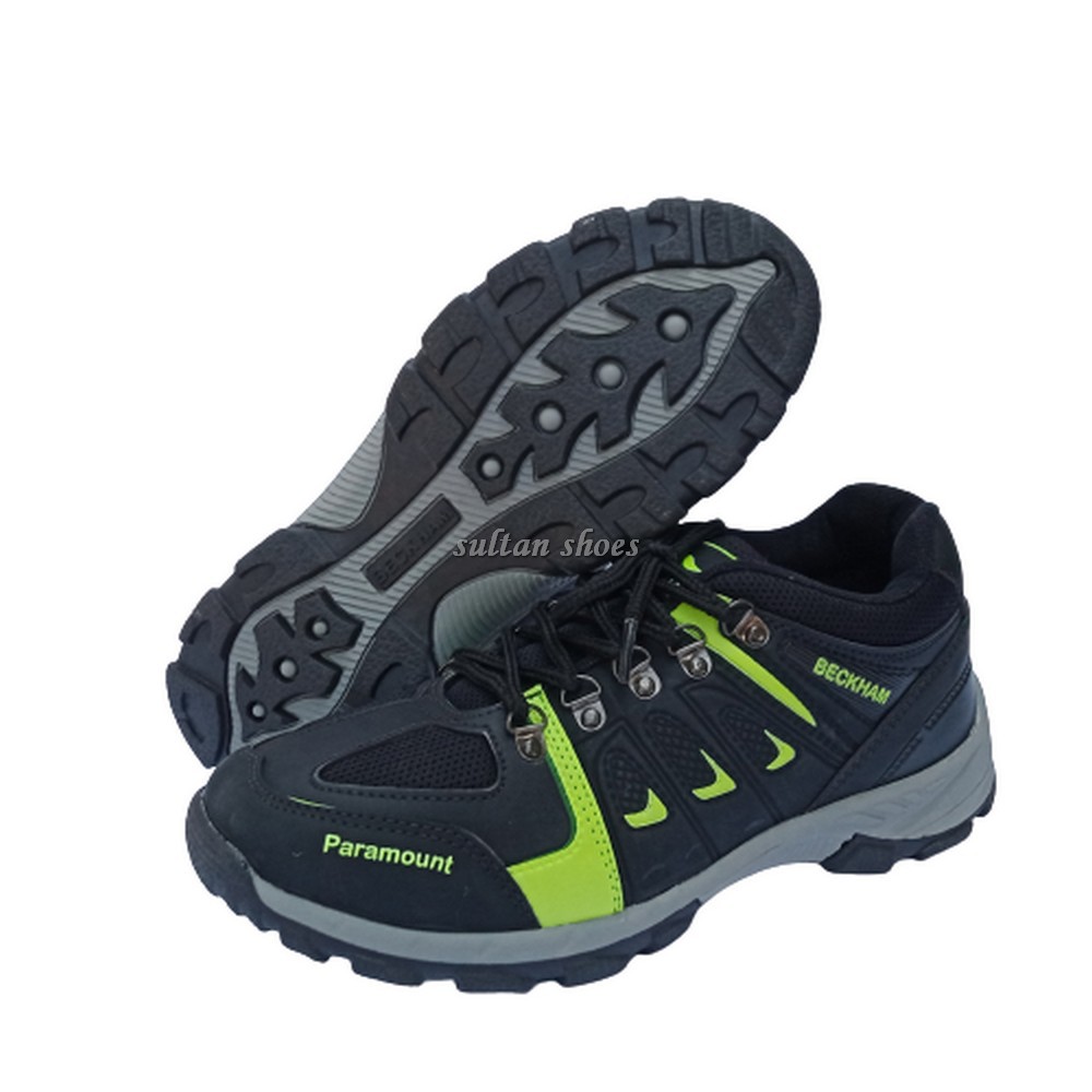 Jezzystore Sepatu Beckham  Hiking Pria/Wanita Paramount Pendek Warna Hitam Ijo