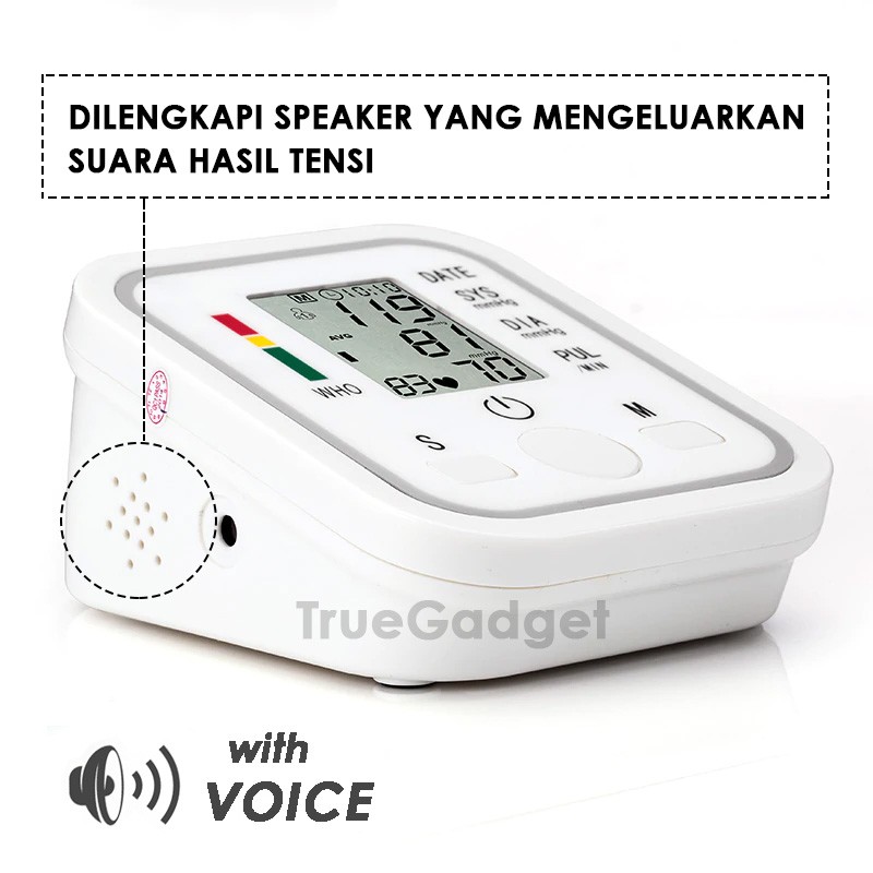 Alat Cek Pengukur Tekanan Tensimeter Digital Alat Pengukur Tekanan Tensi Darah Blood Pressure Otomatis Dengan Monitor LCD