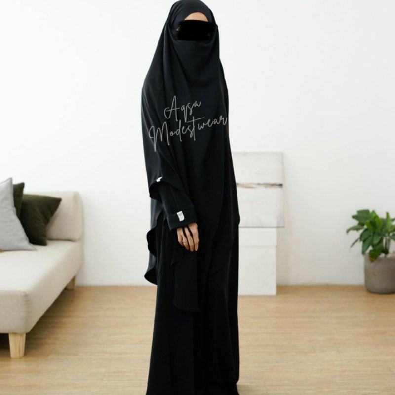 Asik Abaya Black Size S by @aqsamodestwear