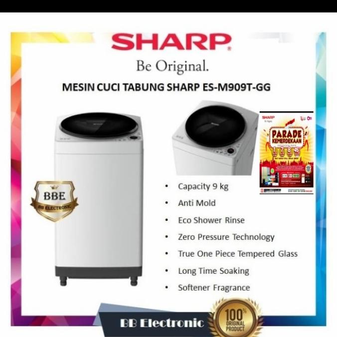 MESIN CUCI SATU TABUNG SHARP ES-M909T-GG Termurah