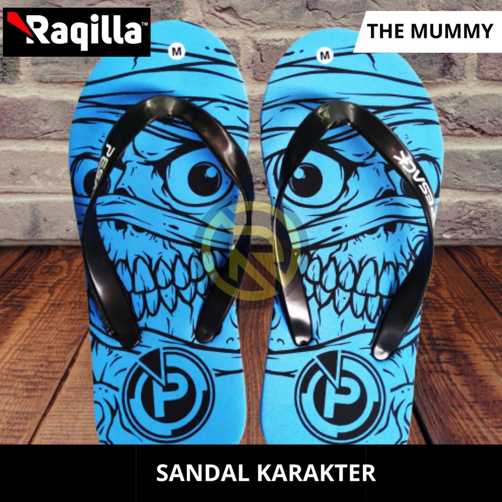 Sandal Jepit pria unik / Sandal Pria / Sandal Motif The Mummy terbaru