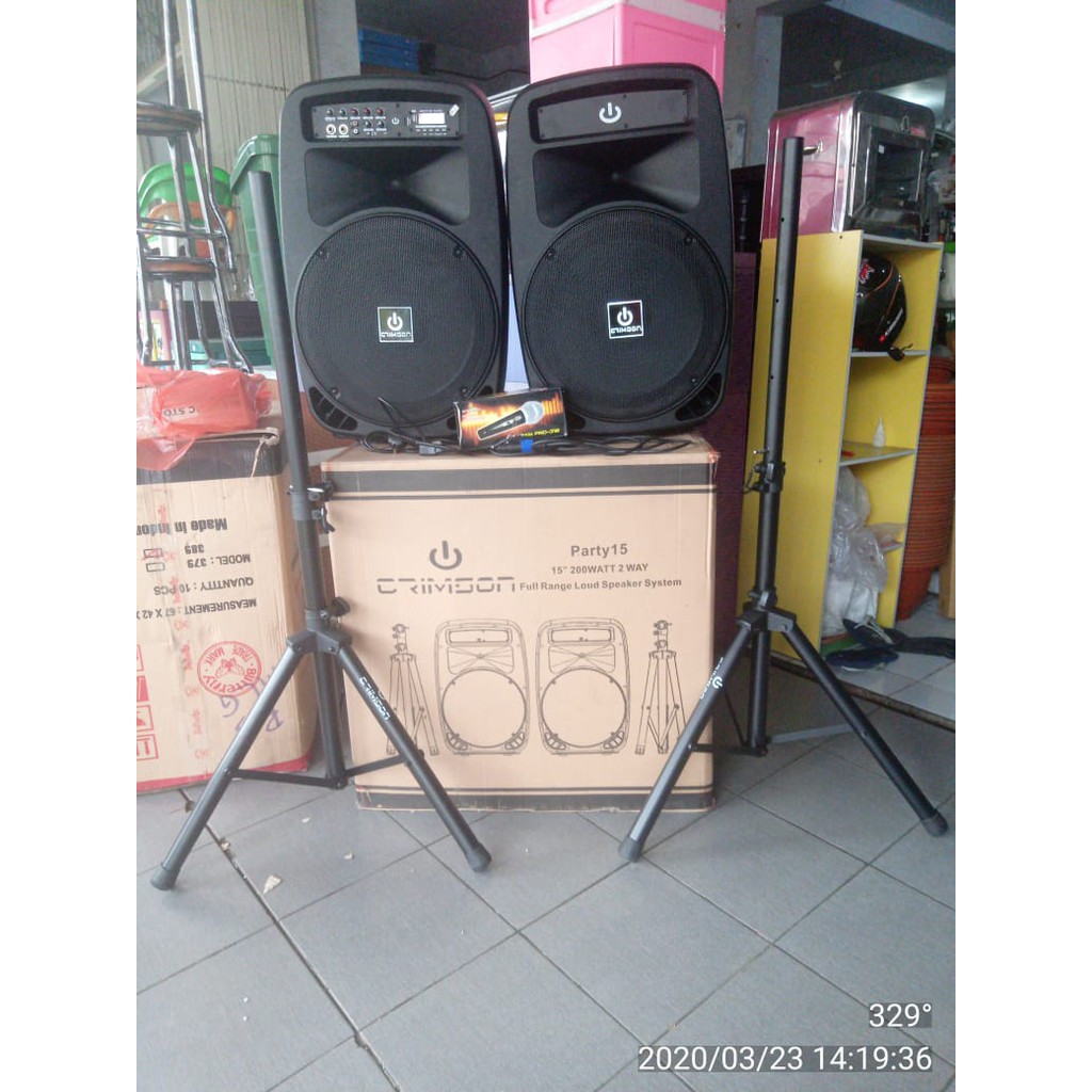 SPEAKER PORTABLE PAKET CRIMSON PARTY 15 INCH