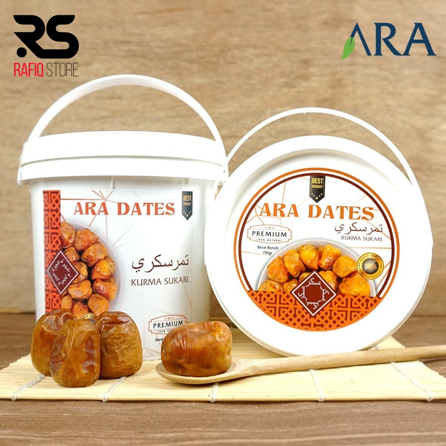 

Kurma Sukari Premium ARA DATES Ember 750 Gram