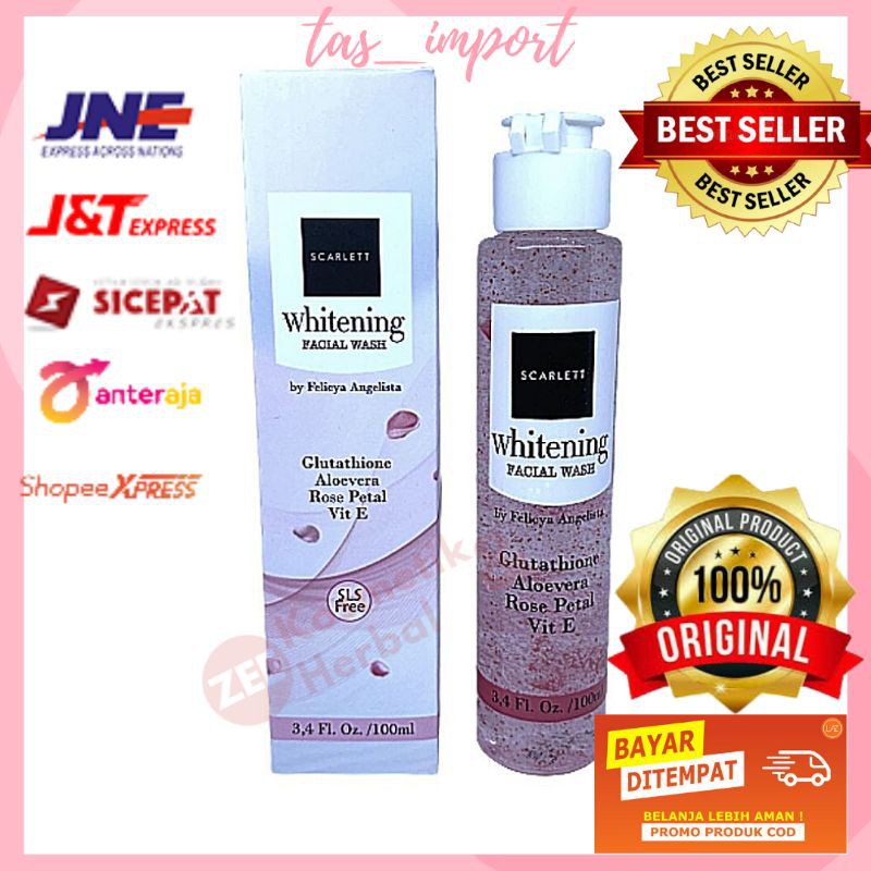 SCARLETT SCARLET WHITENING FACIAL FACE WASH OILY PEMUTIH WAJAH PEMBERSIH PENCERAH 100ml