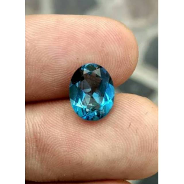 Batu natural Blue topaz london asli bukan king safir bukan akik bukan safir ceylon