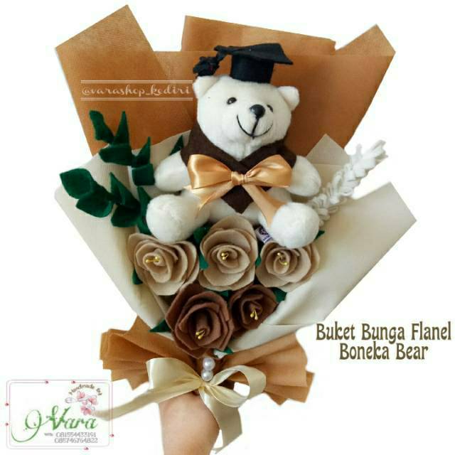 Buket bunga boneka /  bunga flanel dan boneka / buket boneka