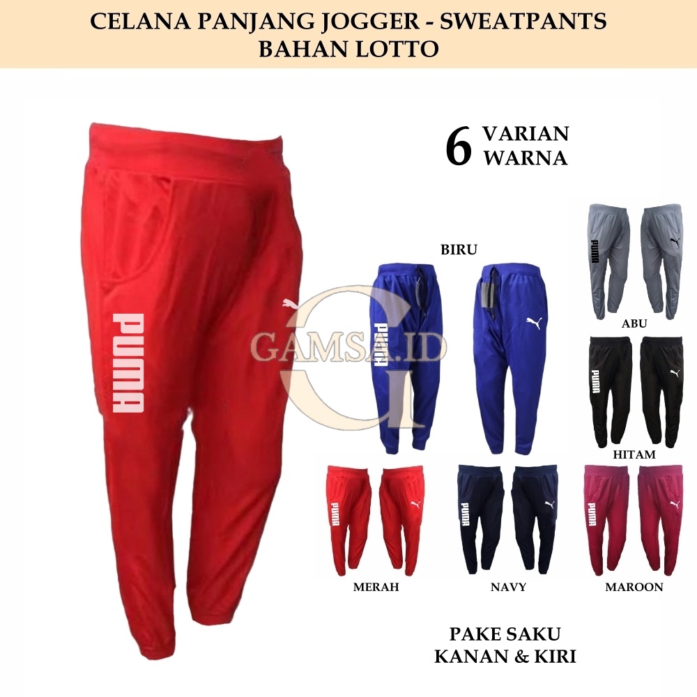 COD - CELANA JOGER PRIA WANITA JOGGER PANTS SWEATPANTS TRACKPANT TRAINING LOTTO OLAHRAGA