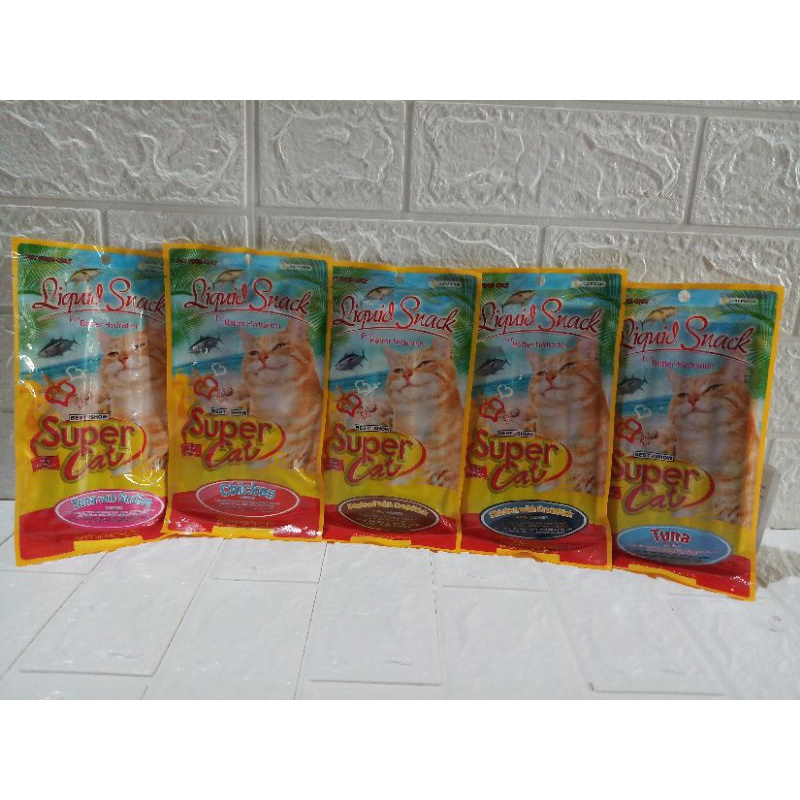 SUPER CAT LIQUID SNACK 60 GR PER PACK SUPER CAT CEMILAN UNTUK KUCING