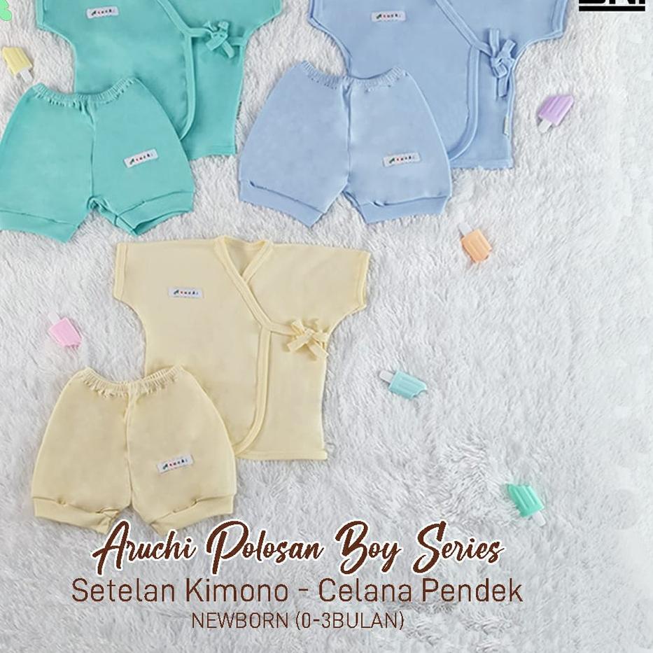 『NEW YEARS』 ARUCHI KIMONO POLOS / ARUCHI KIMONO BORDIR WARNA SETELAN BAYI NEWBORN SETELAN PIYAMA BAY