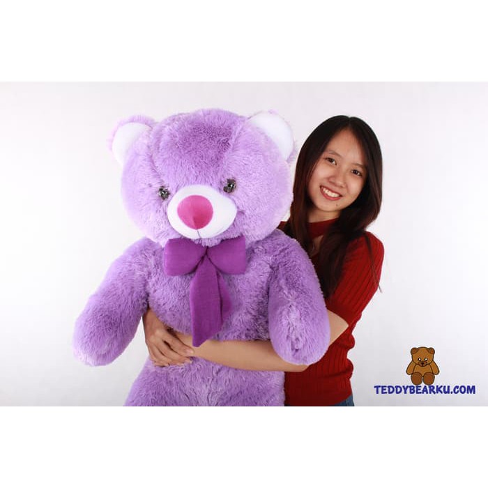 Jual Boneka Teddy Bear Jumbo 1 Meter Warna Ungu Khas Bandung