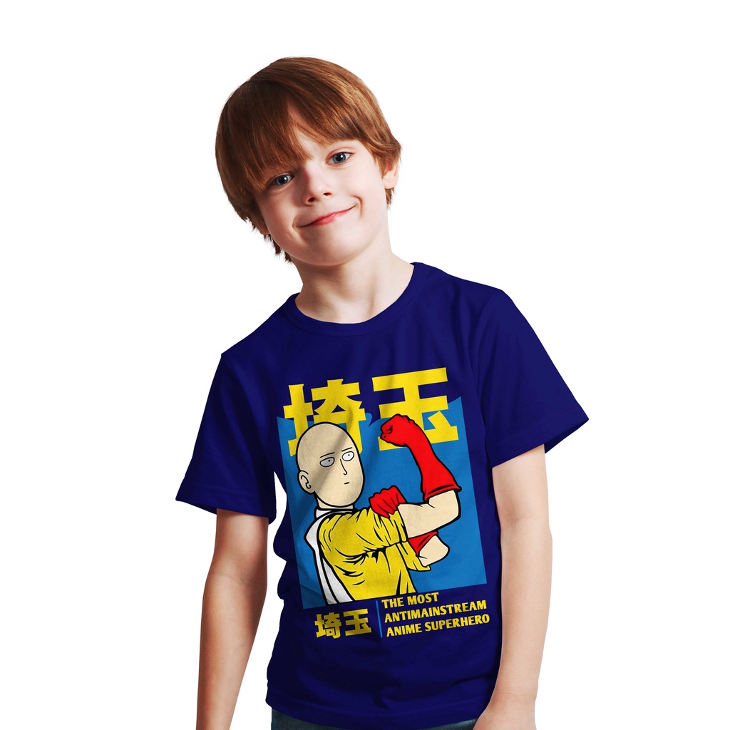 T-SHIRT KIDS ANIME LOGO HERO SAITAMA ONE PUNCH MAN ORIGINAL DISTRO