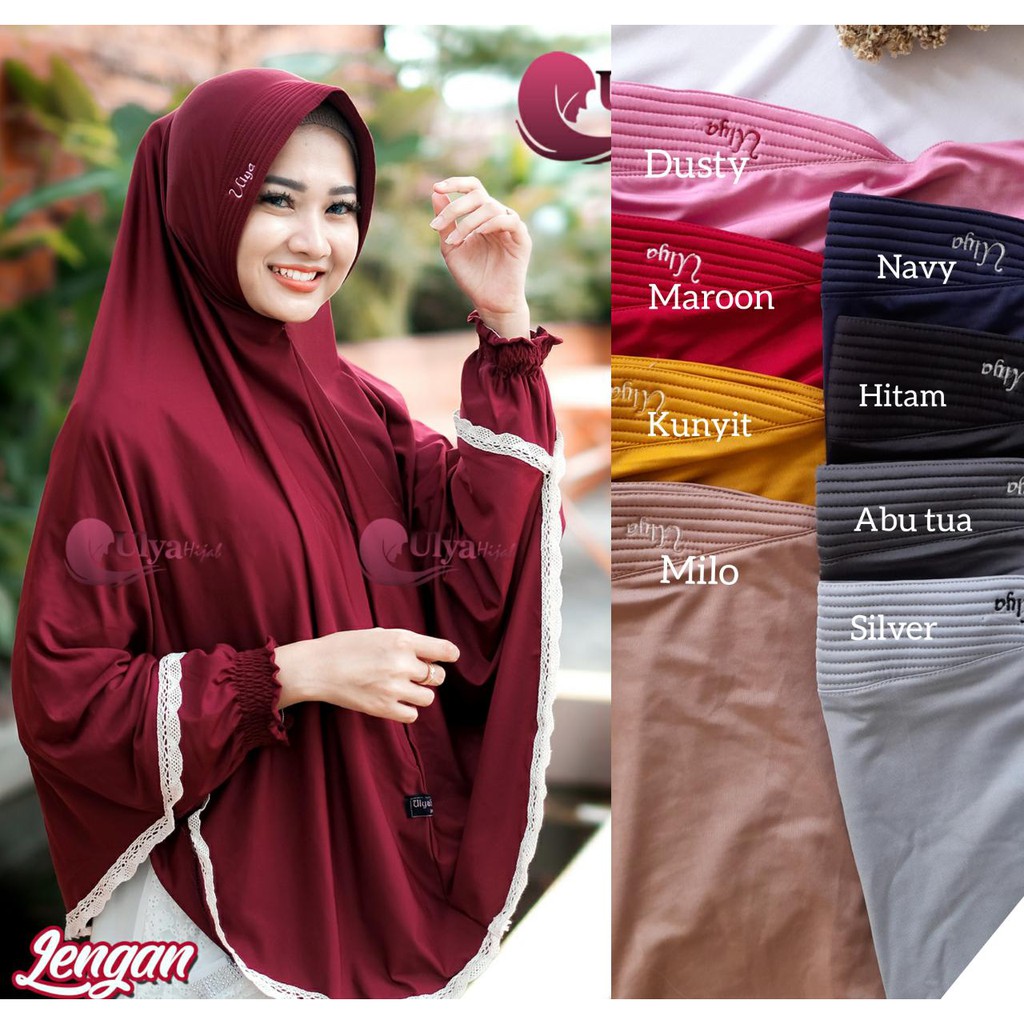 Jilbab Jumbo Lengan Jersey ori By Ulya Hijab