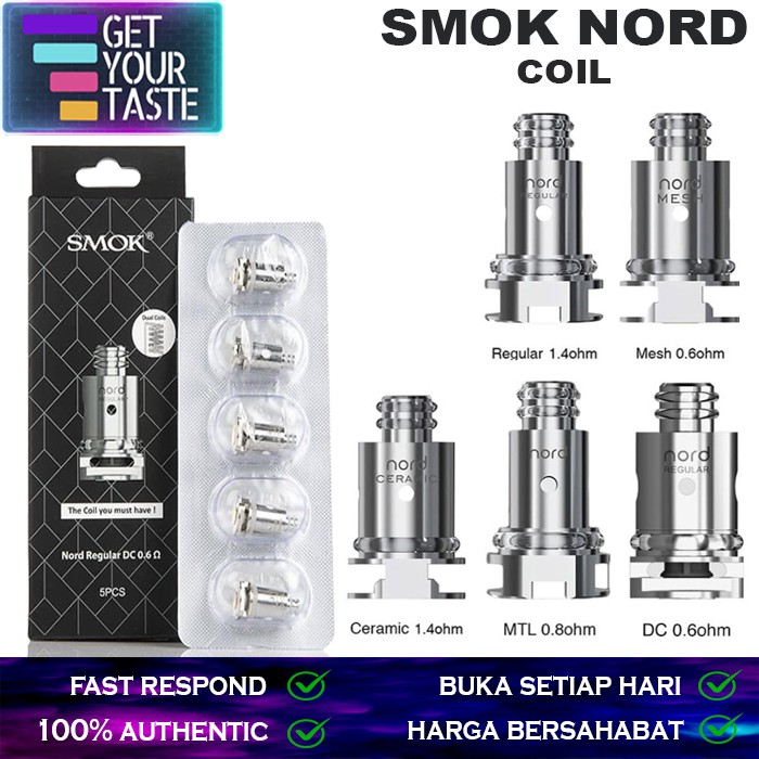 Coil Smok Nord Replacement - 100% Authentic - Smok Nord Coil Pod Vape - 0.6 OHM Mesh Coil