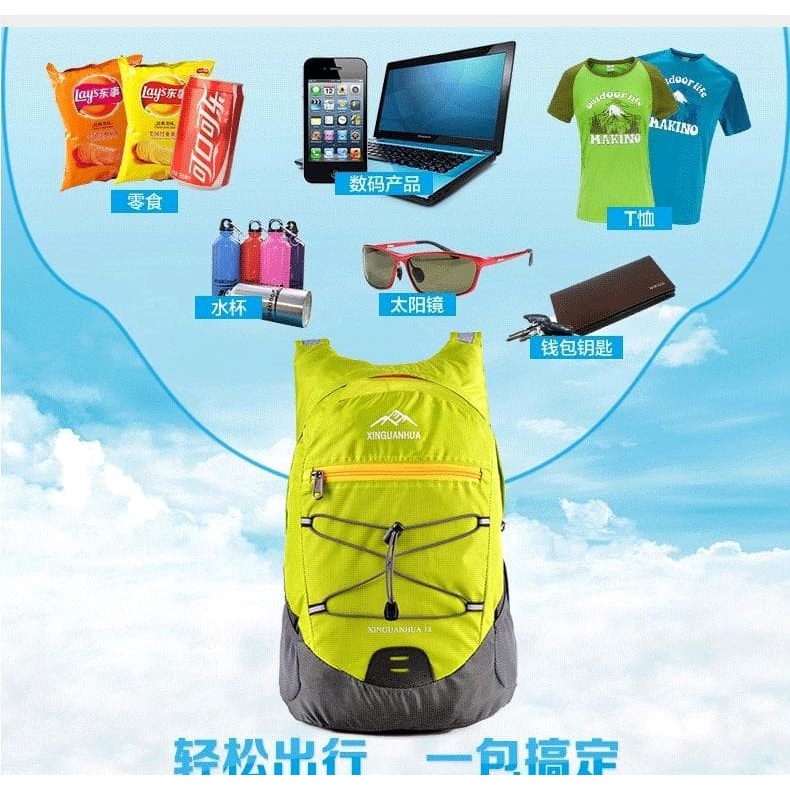 Xinguanhua Tas Gunung Hiking Camping Carrier Lipat Anti Air 17L / Folding Mountain Bag Waterproof Backpack - XA94WD