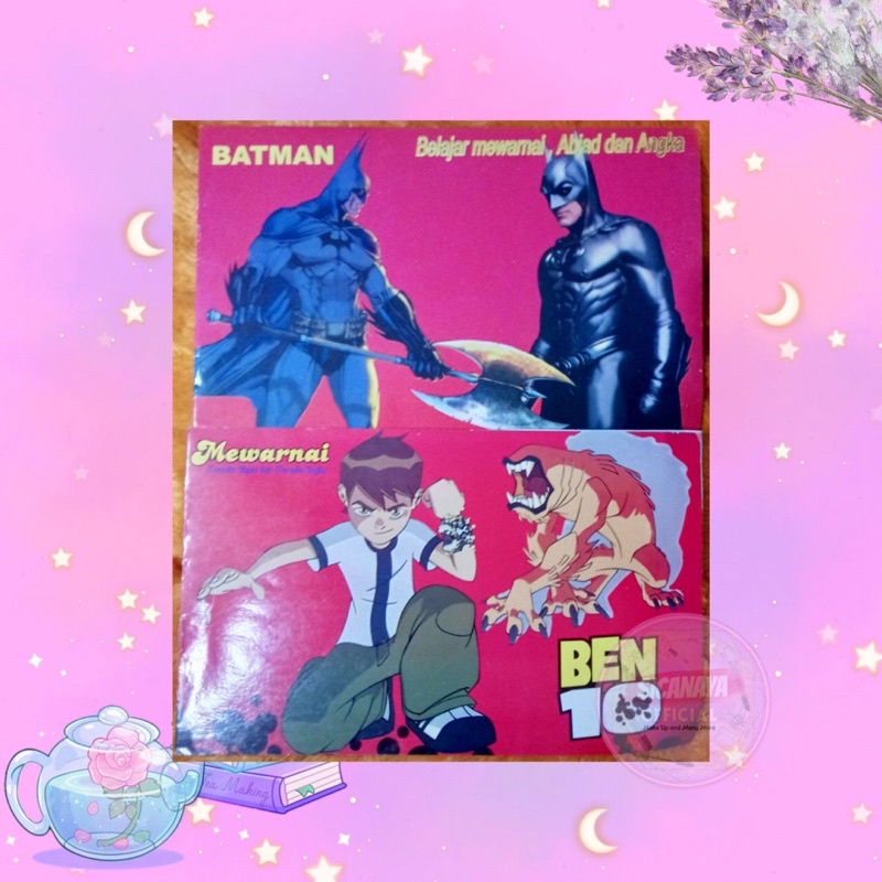

BUKU BELAJAR ANAK MEWARNAI - MENULIS ABJAD & ANGKA [ BEN 10 & BATMAN ]