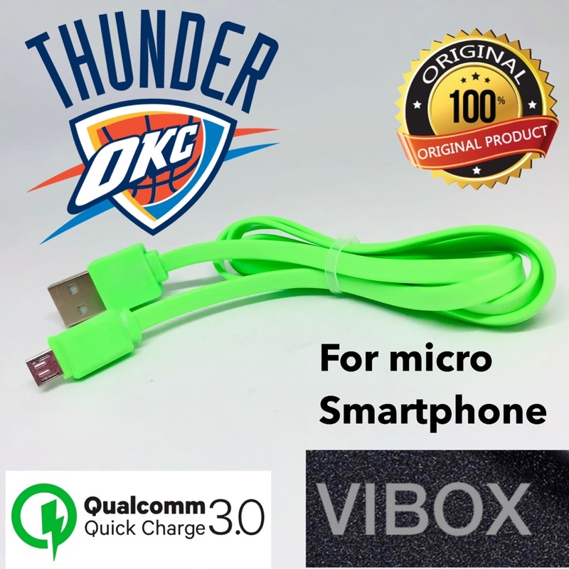 GROSIR KABEL DATA VIBOX THUNDER MICRO 1METER FAST CHARGING SMARTPHONE ANDROID