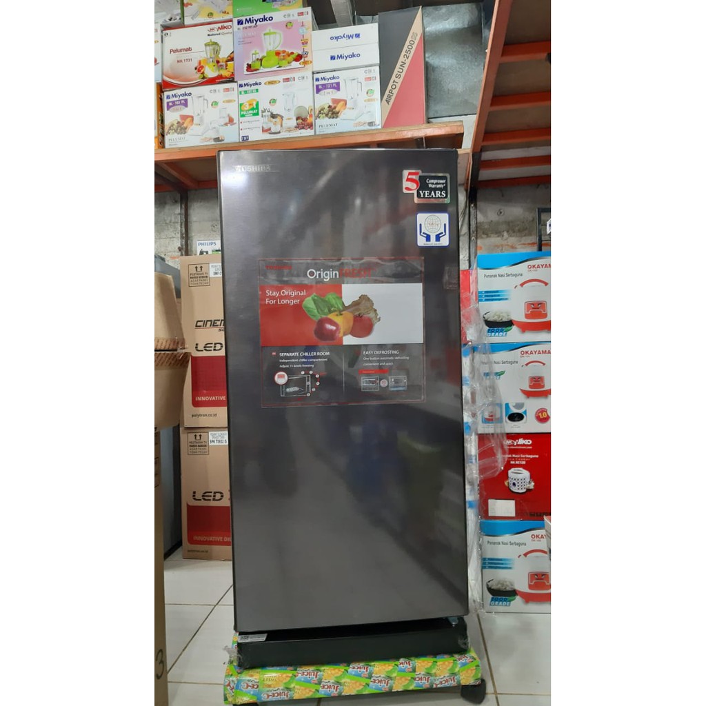 Kulkas 1 Pintu Toshiba GR-RD235CC Kapasitas Jumbo 190 L Tinggi 128 CM Low Watt