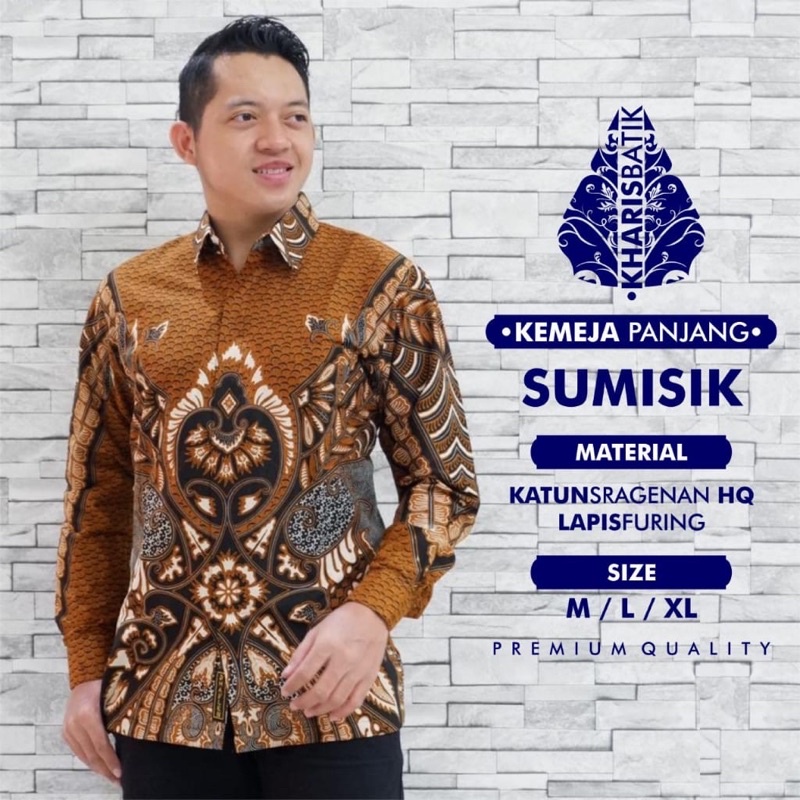 Kemeja Batik Pria SUMISIK Full Furing Bahan Katun Halus High Quality