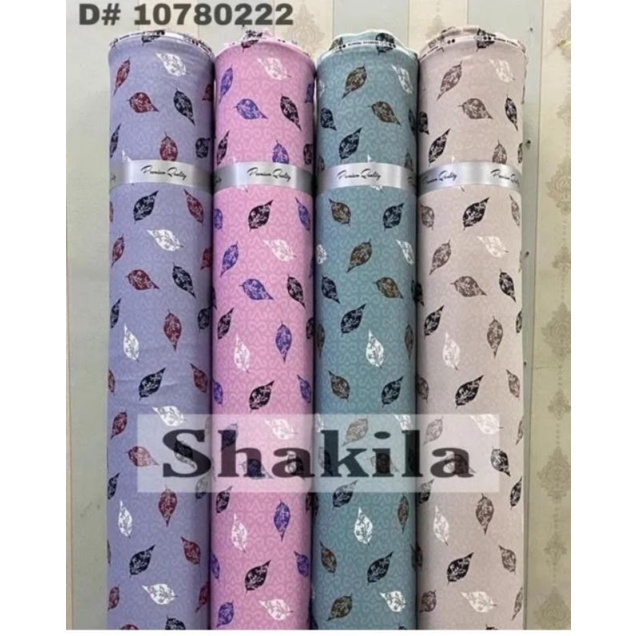 Kain Motif Shakila Daun warna warni harga setengah meter